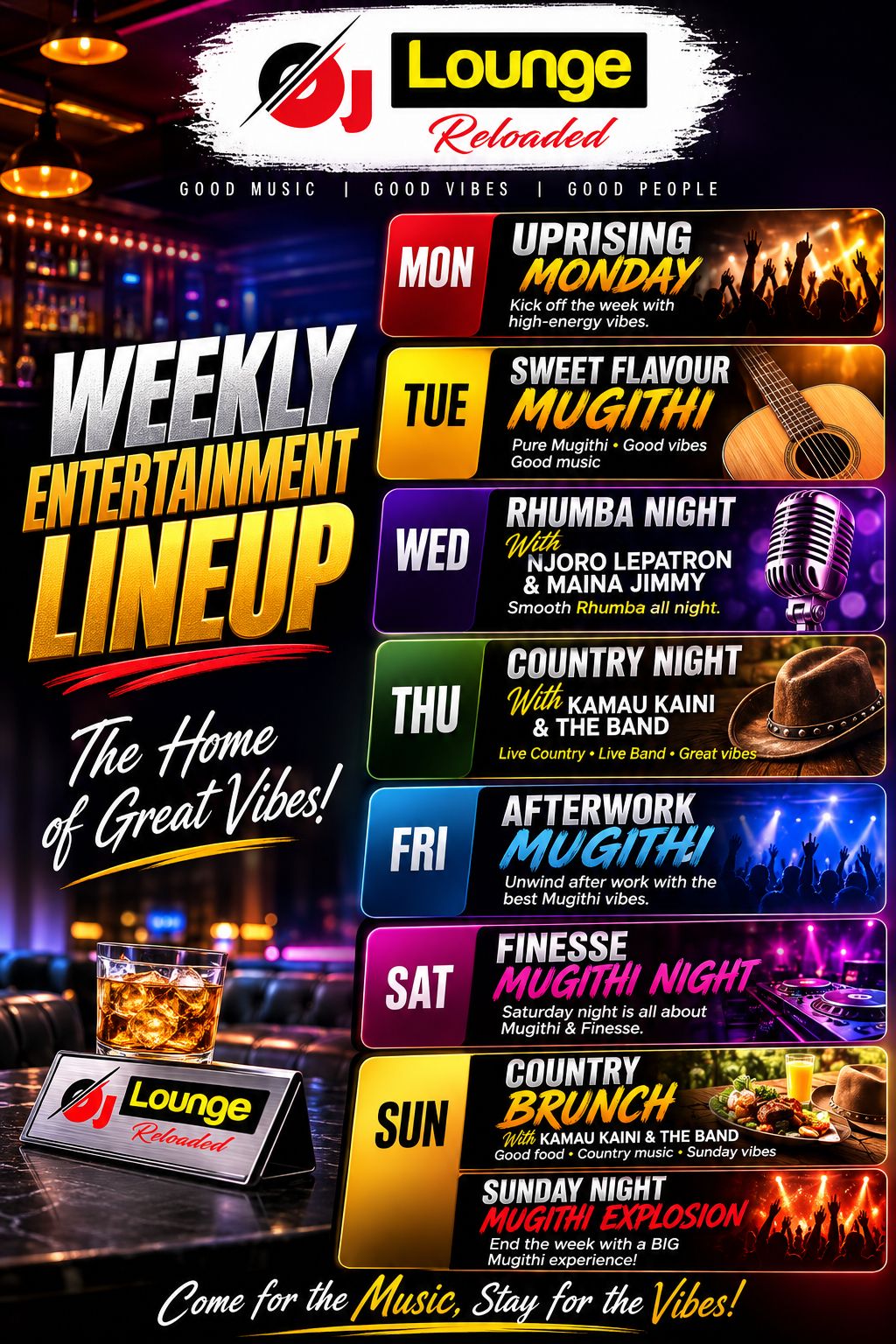 The weekly lineup